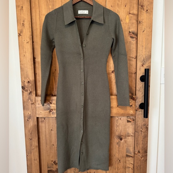 Abercrombie & Fitch Dresses & Skirts - Abercrombie & Fitch Olive Green Ribbed Dress